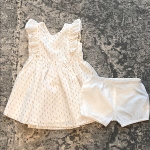 monica + andy gold shimmer dress, 18-24 months